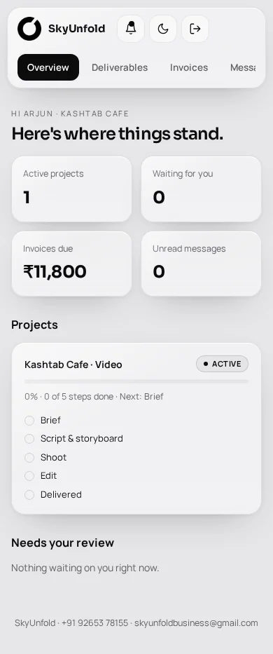 Client portal on a phone